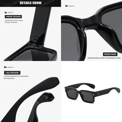 Simple Versatile Sunglasses Men Women Small Square Rivet Outdoor Driving Ultraviolet Protection Casual Sun Glasses