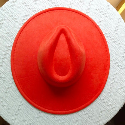 Suede Fedora Multicolor Heart-shaped Top 9.5cm Brim Men and Women Jazz Hat Panama Hat