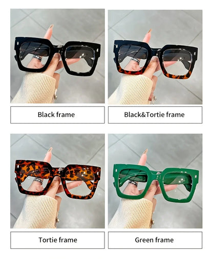 New style New style Vintage Glasses Square Full Rim Spectacles Unisex, Anti-Reflective Coating, Fashionable Transparent Lenses