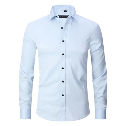 Spring Men's Social Shirt Slim Business Dress Shirts Male Long Sleeve Casual Formal Elegant Shirt Blouses Tops ManBrand Clothe