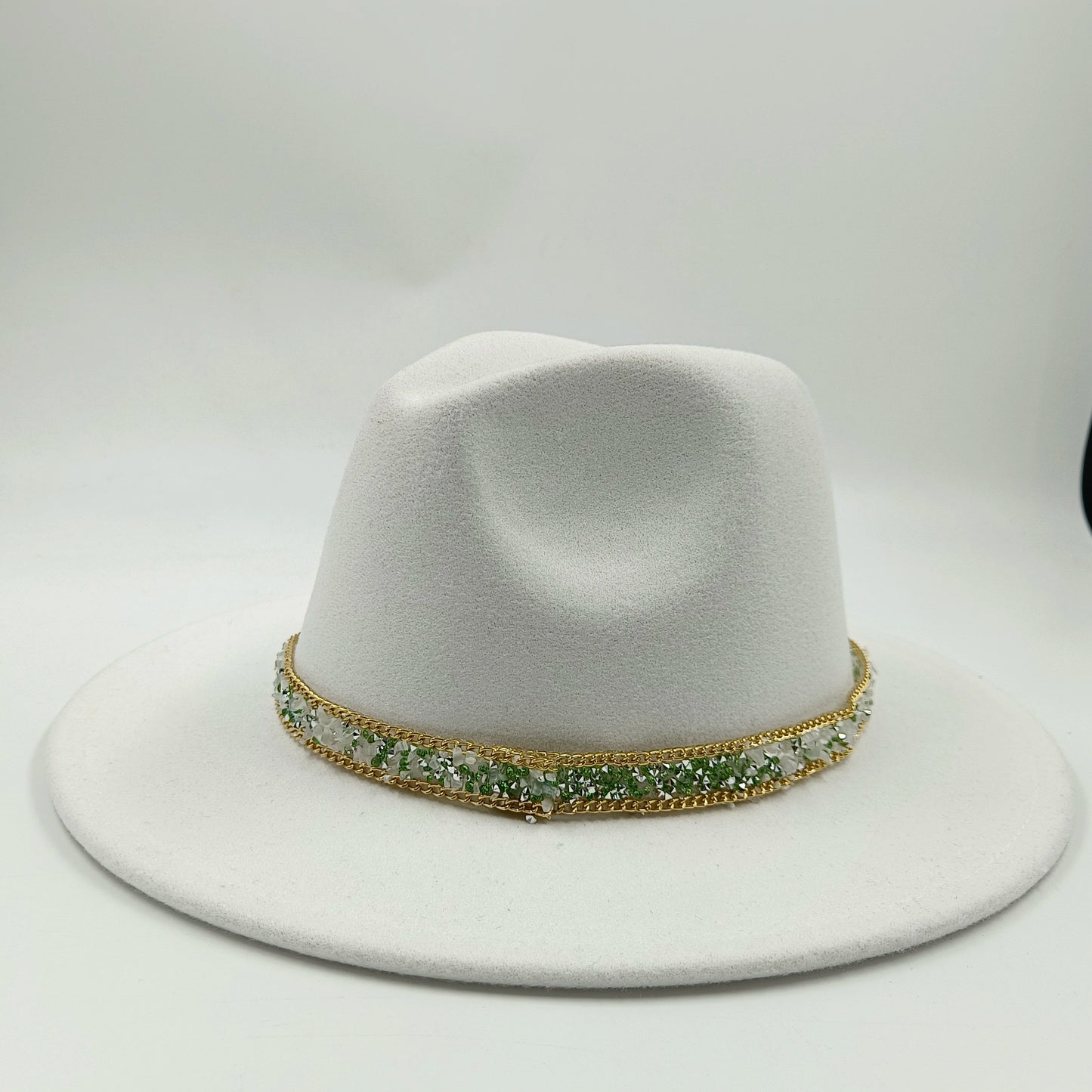 women fedoras golden chain fedora hat women men wide brim solid color jazz top hat autumn winter new Panama hat gentleman hat