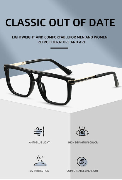 VICKI Mature Man's Double-barreled High-end TR Glasses - Customizable Prescription - Anti-blue Light Glasses Multifocal 84003
