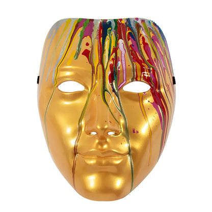 Carnival Mask Party Golden Color Masquerade Cosplay Mask Halloween Daily Role-playing Performance Dress-up Props