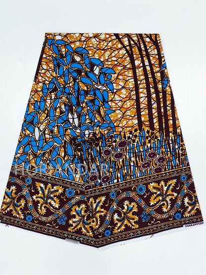 Classical Fabric Dutch Hollandais Fabric Veritable Real Wax for African Printed Dress Guaranteed 100% Cotton 6 Yards