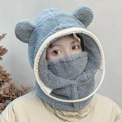 Earmuffs Thickened Riding Face Mask Windproof Warm Full Face Cover Hats Breathable Neck Protection Plush Pullover Hat Sport