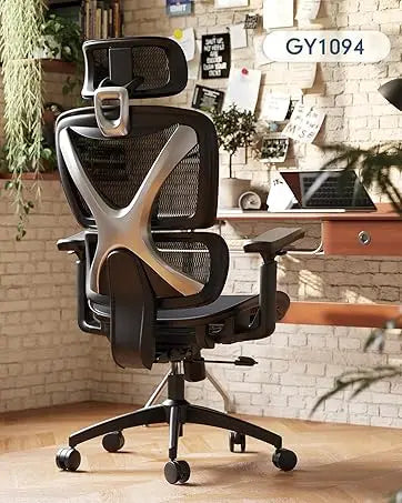 Ergonomic Office Chair, High Back Home Desk Chair with Headrest, Flip-Up Arms, 90-120° Tilt Lock and Wide Cushion