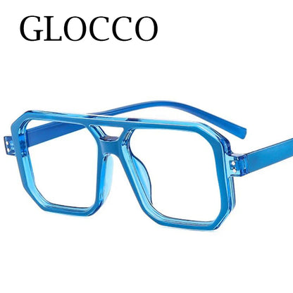 Brand Men Square Black grey Frame Reading Glasses Fashion Women Double Bridge Rice Nail Anti Blue Light Presbyopia Glasses +2 +5