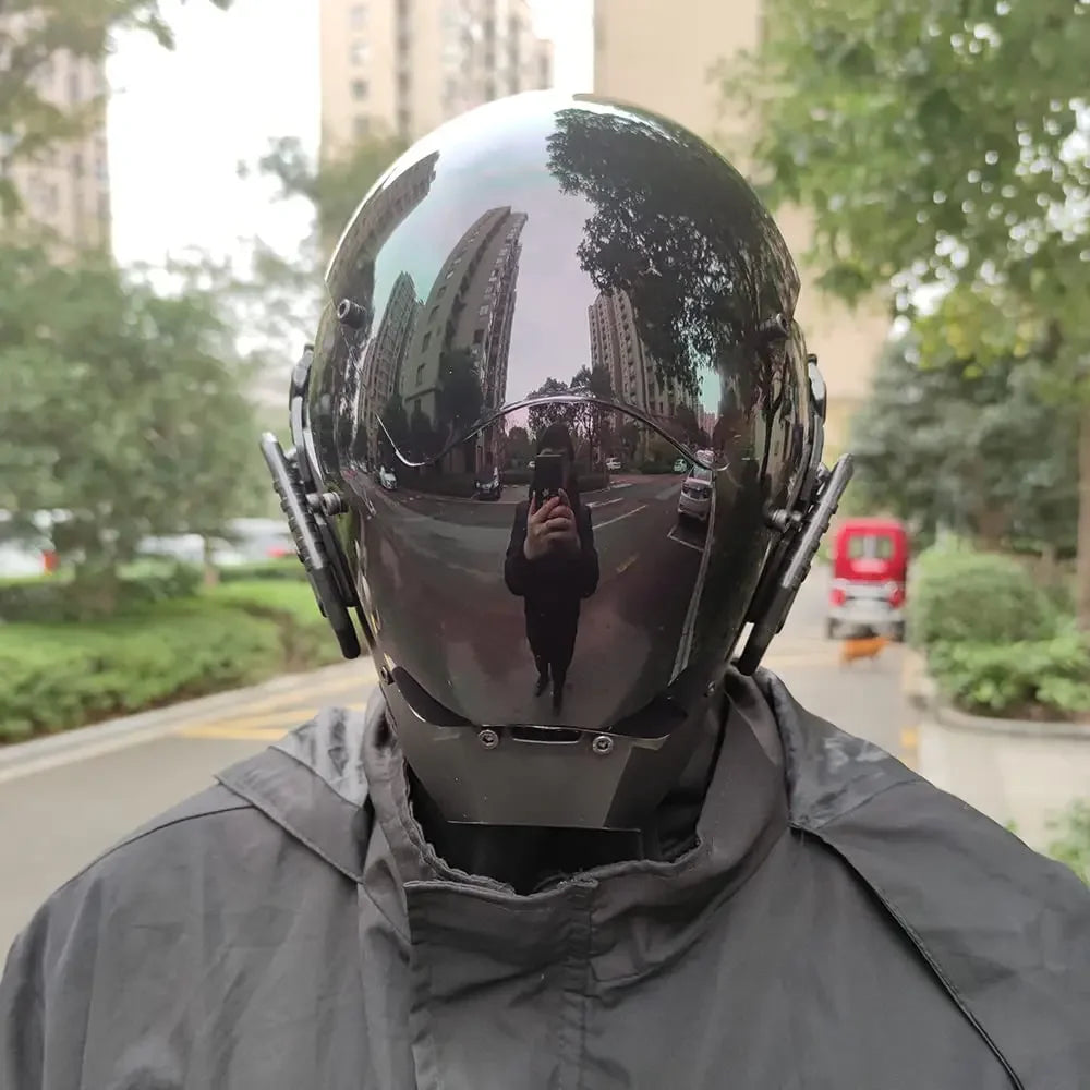 JAUPTO Cyberpunk Mask Playing Cosplay Robocop of the Future Futuristic Cool Stand Model Science Fiction for Halloween Party