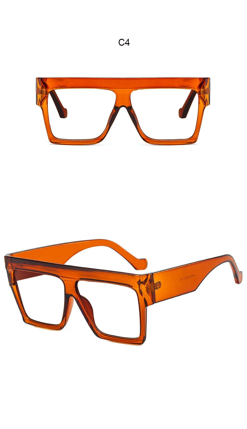 Fashion Designer Oversized Square Reading Glasses Women Men Large Frame Lady Elegant Eyeglasses Clear Anti Blue Light Vision +2