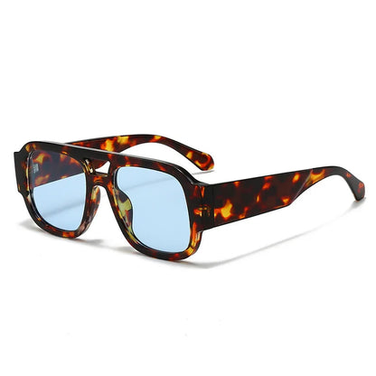 1-piece retro double-bridge fashion glasses, unisex, suitable for daily wear