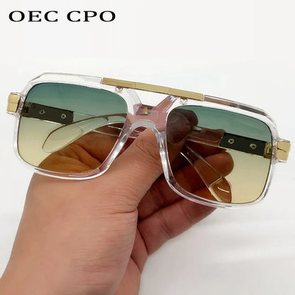 Luxury Brand Oversized Punk Square Sunglasses Men Women Big Frame Sun Glasses Shades Eyewear Goggle De Sol Oculos