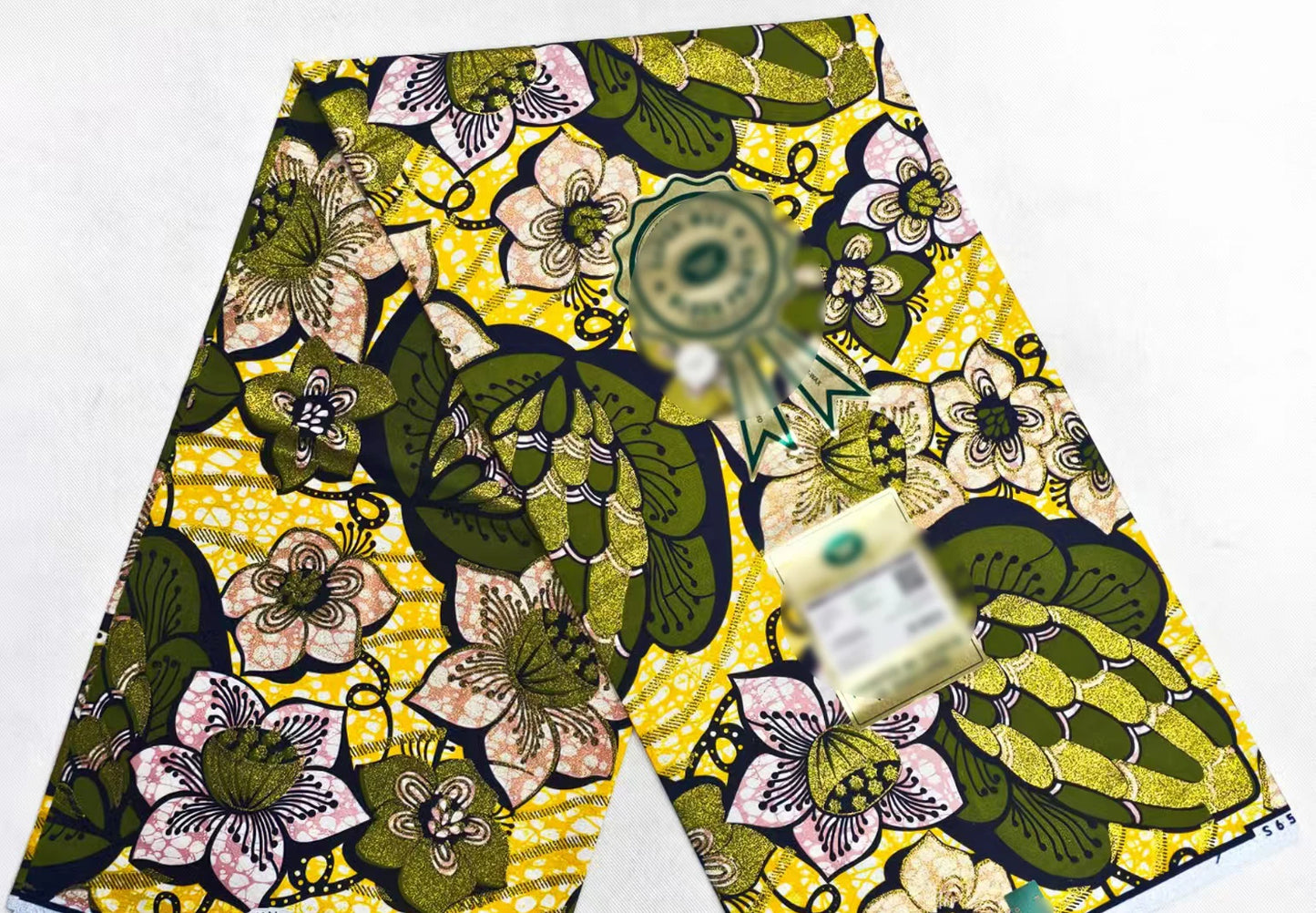 Latest African Grand Golden Wax Fabric Super Good Quality Women Pagne Flash Cotton Prints Batik Ankara Glitter Tissus 6yards