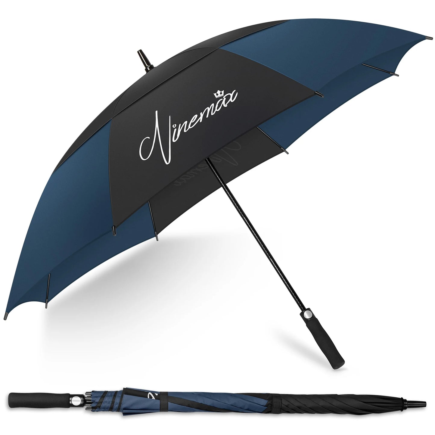 Automatic Open Extra Large Golf Umbrella 157 cm Double Canopy Sun Protection Ultra Rain & Wind Resistant Stick Umbrellas