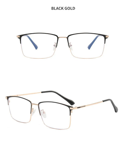 157mm Titanium Alloy Anti Blue Light Square Reading Glasses Men Business Big Presbyopic Glasses Clear Lens Prescription Eyewear