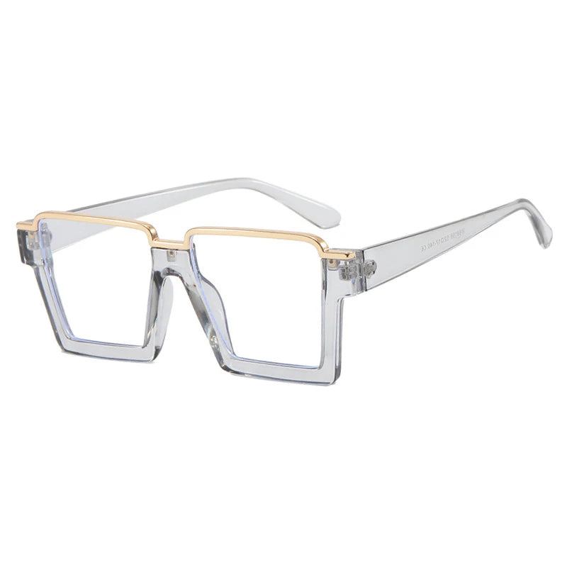 R57411 Brand Designer Half Frame Reading Glasses Lady Luxury Clear Eyewear Men Square Presbyopic Eyeglass Dioptric +50~+350