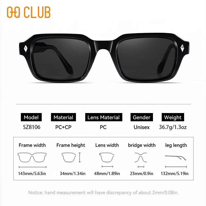 O-Q CLUB Uv400 Polarized Sunglasses Men 2024 Lunette Men's Glasses Women Eyewear Sunglass Luxury Women's Eyepieces Man Lenses