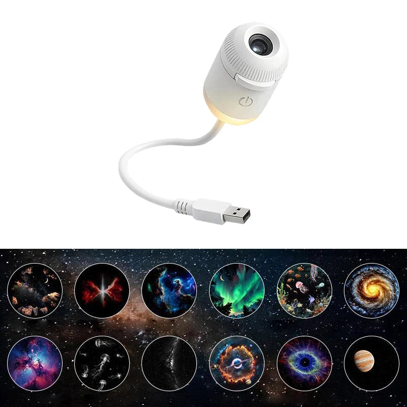 Mini Starry Sky Projector Lamp Usb Portable Galaxy Night Light For Bedroom Sleep Atmosphere Decor Gift