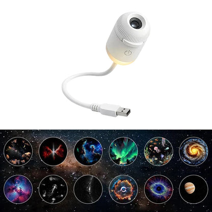 Mini Starry Sky Projector Lamp Usb Portable Galaxy Night Light For Bedroom Sleep Atmosphere Decor Gift