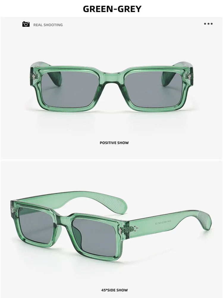 Simple Versatile Sunglasses Men Women Small Square Rivet Outdoor Driving Ultraviolet Protection Casual Sun Glasses