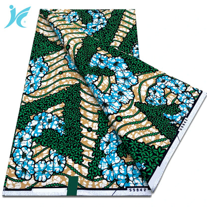 African Real Wax Prints Fabric Ankara Wax 100% Cotton Fabric Guaranteed Veritable Original Sewing Material