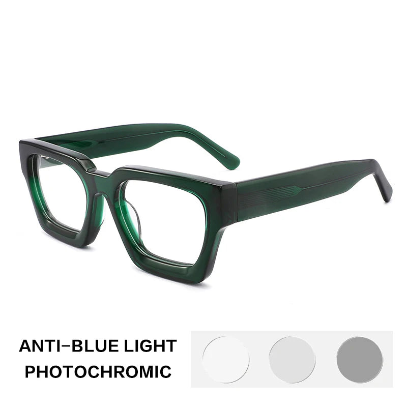 Gatenac Acetate Reading Glasses Handmade Photochromic Anti Blue Light Prescription Glasses Frame Men Progressive Myopia Eyewear