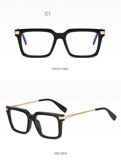 TR90 Men's Square Glasses Metal Frame Anti Blue Light Oversized Reading Glasses New Double Colors Women's Presbyopic Glasses