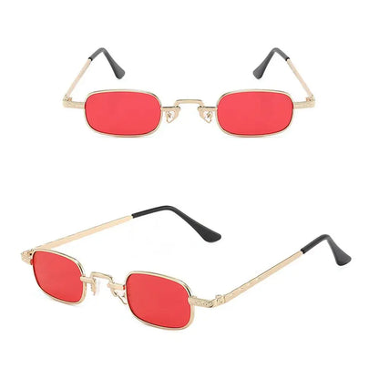 Retro Rectangle Sunglasses Women Brand Designer Small Metal Frame Square Punk Sun Glasses Men Fashion Vintage Oculos De Sol
