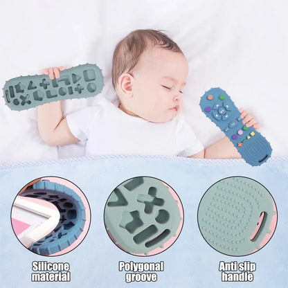 Novelty Silicone Simulation TV Remote Control Shape Soothing Toy Baby Food Grade Teaser Stick Children's Sensory Education Toys