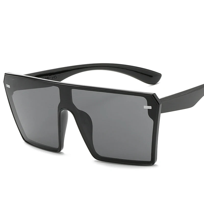 Oversized Square Sunglasses Women 2024 Luxury Brand Fashion Flat Top Red Black Clear Lens Men Fishing Shade Mirror UV400
