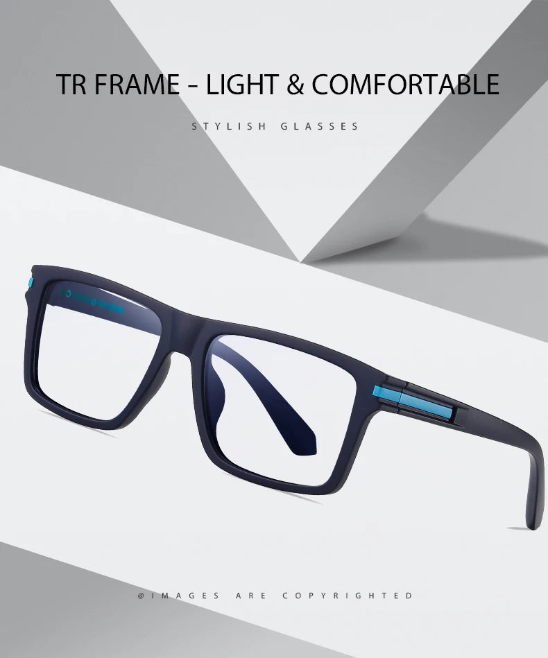 Men Optical Reading Glasses Prescription CR39 Lenses Myopia Eyewear Women Blue Light Blocking Computer TR90 Big Eyeglasses Frame