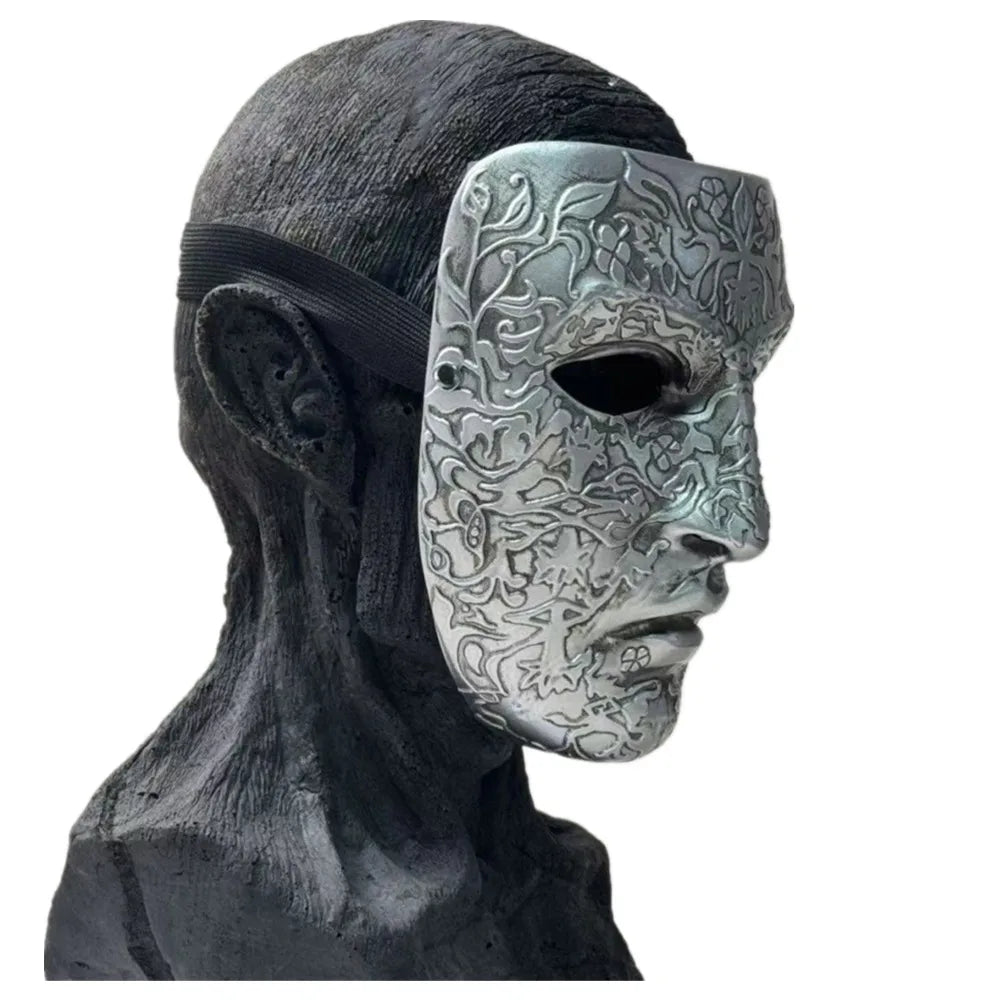 Halloween Carnival 3D Resin Mask Easter Cosplay Collected Craft Adult Silvery Full Face Mask Scary Cosplay Masquerade Party Prop