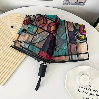 1 Piece of Transparent Glass Window Grille Pattern Pvc Material, Windproof, Waterproof and Rainproof, Suitable for Commuting to Take Photos, Available in a Variety of Styles, Available for Men and Women