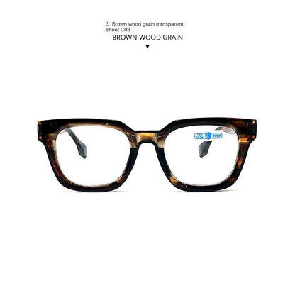 Men Vintage Square Reading Glasses Trendy Casual Ultra-light Presbyopia Eyeglasses Women Fashion Elegant High-definition Eyewear