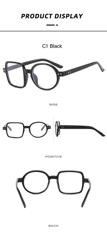 OEC CPO Square Glasses Women Men Fashion Clear Glasses Optical Eyeglasses Frame Personality Round Transparent Lens Spectacle