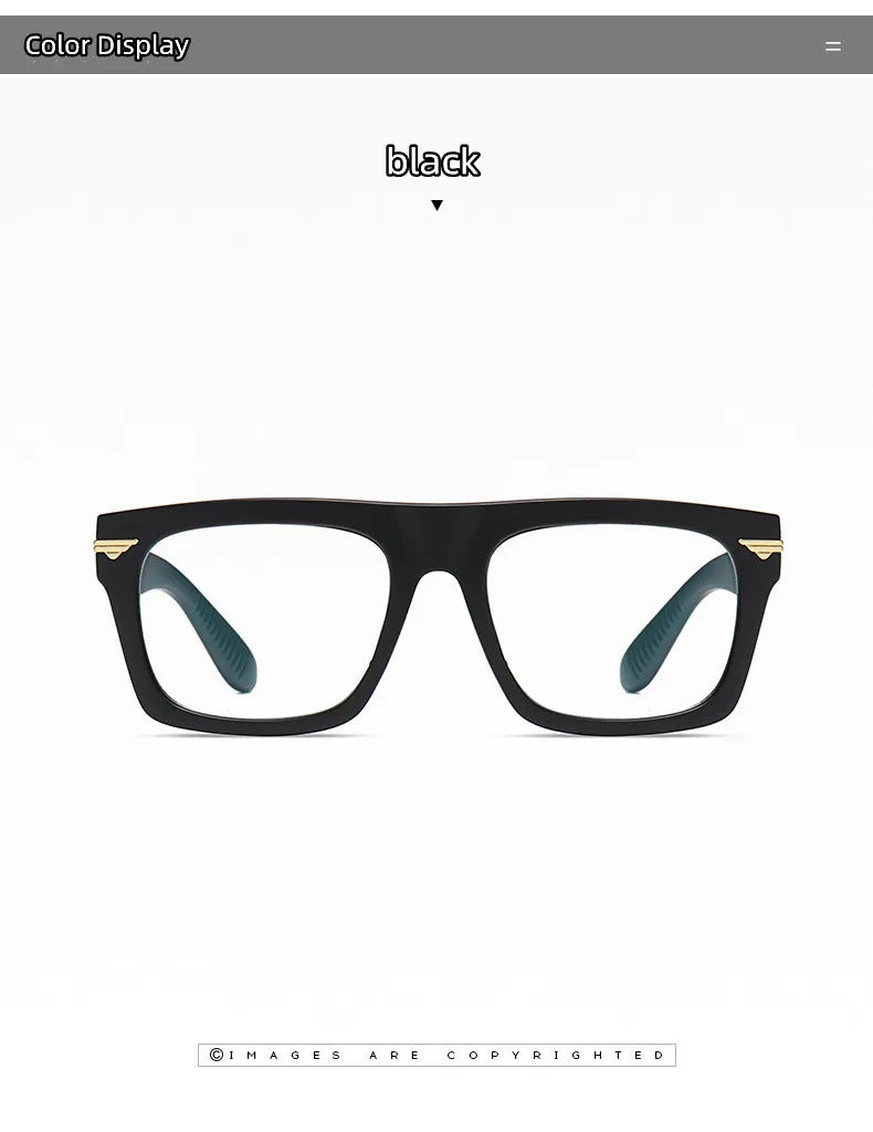 2022 Retro Big Square Frame Designer Reading Glasses Anti Blue Light Computer Eyeglasses Prescription Eyewear Diopters 0 to +6.0