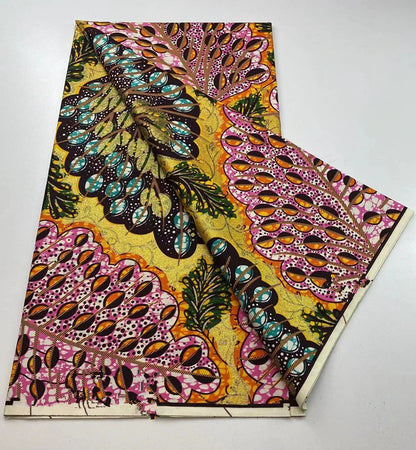 New Ankara Glitter Golden Wax Soft Flash Gold Print Batik High Quality Pagne Purple Women Tissus African Grand Golden Wax Fabric