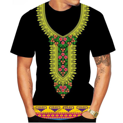 Africa Dashiki Pattern T Shirt For Men African Ethnic 3D Printed Tees Summer Casual O-Neck Tops Unisex T-Shirts Short Sleeves