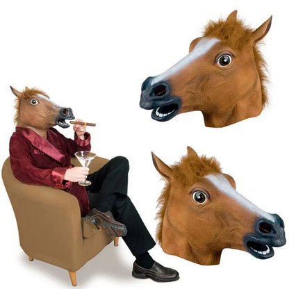 New Creative and Quirky Halloween Role-Playing Horse Head Mask Animal Head Accessories Party Performance Props