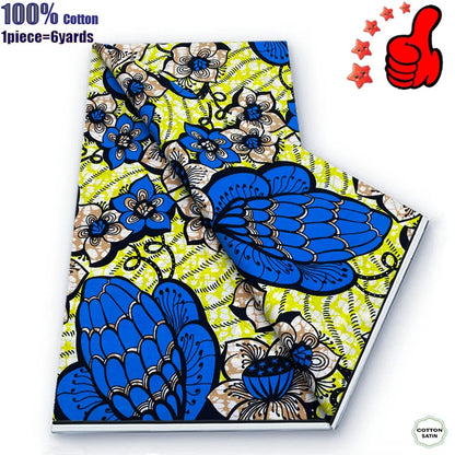 Guaranteed Veritable African Real Wax Prints Fabric Ghana Style Ankara Wax Tissu Pagne 100%Cotton Soft Design Nigeria Wax Fabric