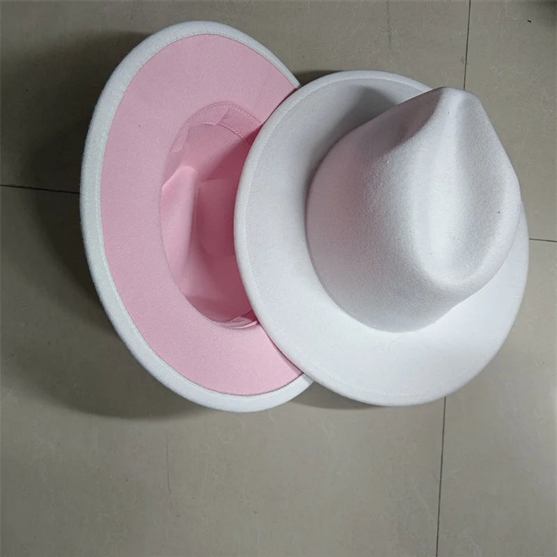 Sombreros Fedora Hat Dual Color Classic Jazz Hat Soft Fedora Hat Classic Men's and Women's Blue Jazz sombreros