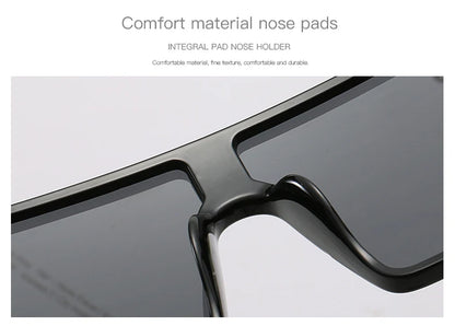 Oversized Square Sunglasses Women 2024 Luxury Brand Fashion Flat Top Red Black Clear Lens Men Fishing Shade Mirror UV400