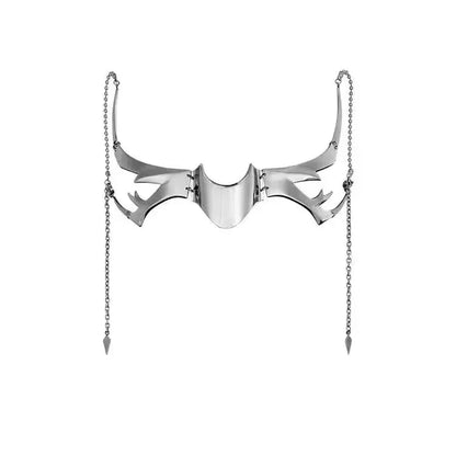 Cyberpunk Metal Mask Niche Design Irregular Fluid Mechanical Wind Earrings Lip Rings Adjustable Face Accessories for Men