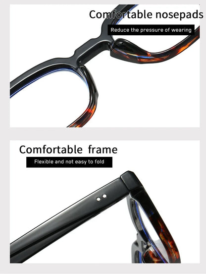 Stylish Square Frame Hyperopia Eyewear Men Anti Blue Light Reading Glasses Color Blocked Presbyopia Eyeglasses for Women