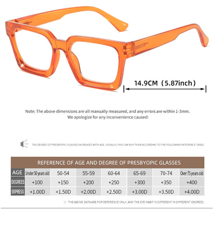 The small square frame reading glasses are classic, retro, simple and comfortable for daily wear. They are reading glasses