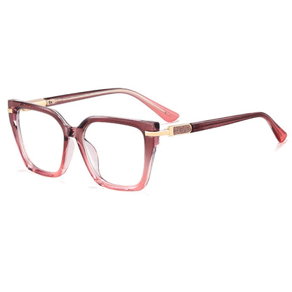 R57522 Women Tr90 Blue Light Blocking Glasses Frame Comfortable Spring Hinge Presbyopia Eyeglasses Customizable Diopters