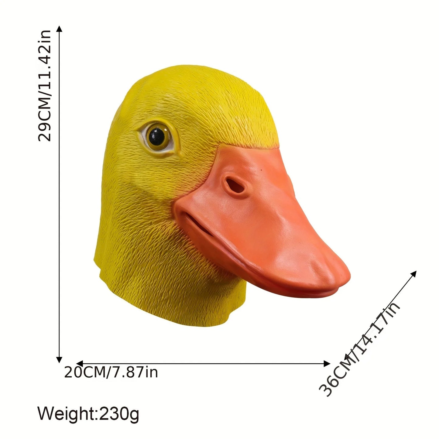 1Pc Yellow Duck Funny Mask, Suitable for Party Dance Performance Latex Headgear Props