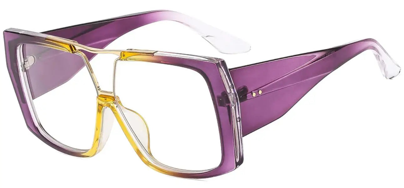 Fashion Brand Oversized Square Myopia Glasses Women Men Trend Green Graduation Eyeglasses Anti Blue Light Prescription Glasses