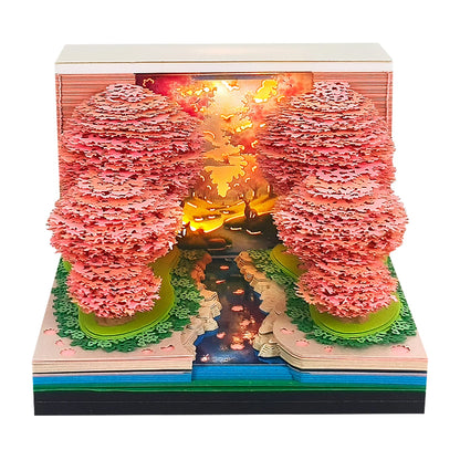 2026 3D Calendar Memo Pad Led Time Piece Calendar Tree of Chakra Desk Calendar Paper Carving Sticky Calendar For Christmas Gifts
