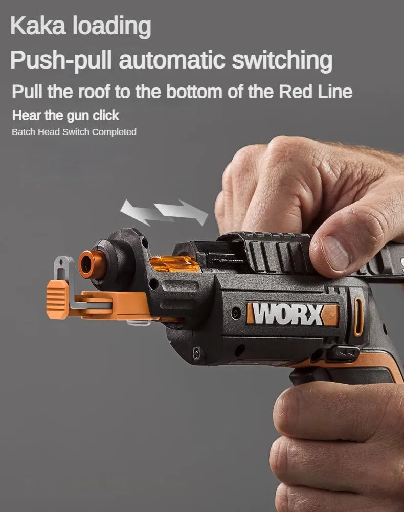 Worx WX255.4 4V Mini Electrical Screwdriver Set Smart Gun Style Cordless Electric Screw Driver USB Rechargeable Bit Drill Tool