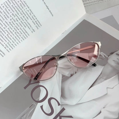 Y2k Sunglasses Women Men Cat Eye Designer Hot Girl Sun Glasses Steampunk Metal Frame Shades Uv400 Eyewear Eyeglasses 선글라스